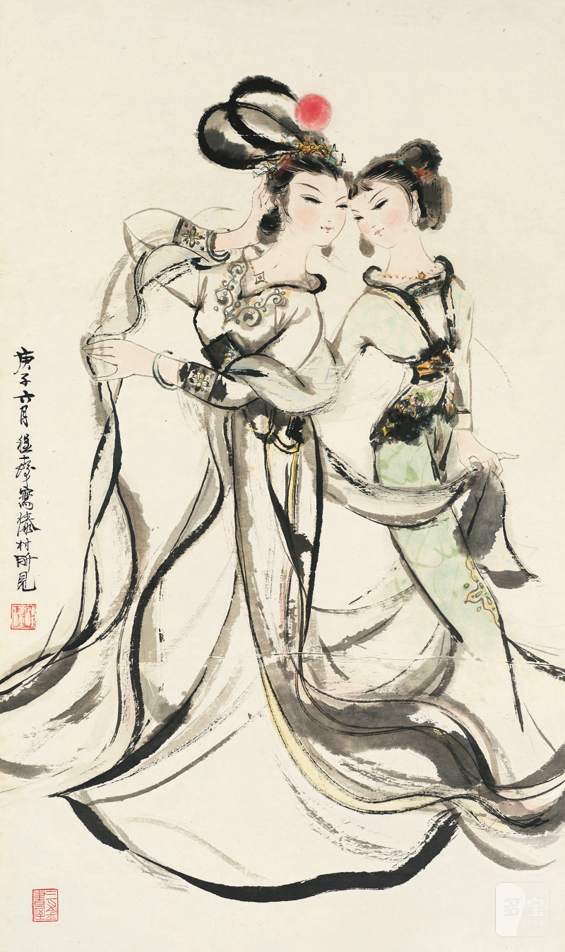 程十发 双美图